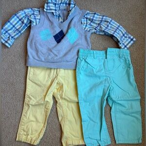 Boys pants, shirt and vest set
